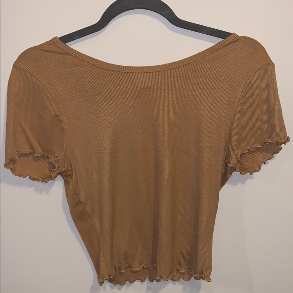 MUSTARD YELLOW crop t-shirt